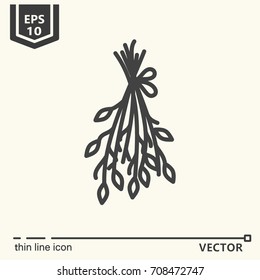 Thin line icon - tree branches. EPS 10 Isolated object