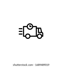 Thin line icon Truck . Delivery Truck symbol vector sign isolated on white background. Simple logo vector illustration for graphic and web design, editable stroke . 48x48 pixel perfect