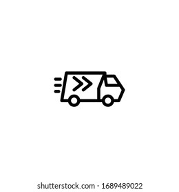 Thin line icon Truck . Delivery Truck symbol vector sign isolated on white background. Simple logo vector illustration for graphic and web design, editable stroke . 48x48 pixel perfect