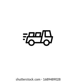 Thin line icon Truck . Delivery Truck symbol vector sign isolated on white background. Simple logo vector illustration for graphic and web design, editable stroke . 48x48 pixel perfect