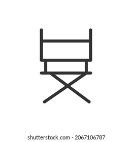 Thin line icon of video. Vector outline sign for UI, web and app. Concept design of video icon. Isolated on a white background.