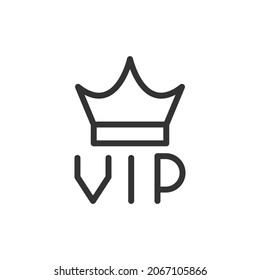 Icono de línea delgada de vip. Signo de contorno vectorial para interfaz de usuario, web y aplicación. Diseño conceptual del icono vip. Aislado sobre un fondo blanco.