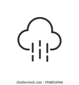 Thin line icon of weather. Vector outline sign for UI, web and app. Concept design of weather icon. Isolated on a white background.