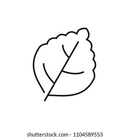 Thin line icon of wheat, leaf, nature. Editable vector stroke 64x64 Pixel.