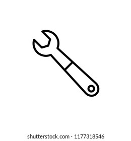 Thin line icon of wrench. Editable vector stroke 64x64 Pixel. 