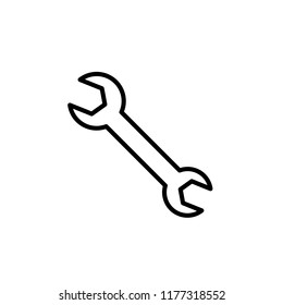 Thin line icon of wrench. Editable vector stroke 64x64 Pixel. 