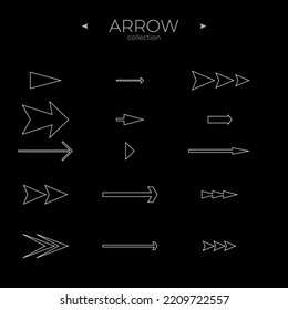 Thin Line Icons. Arrow vector icon set. Modern vector symbols. To use in web and mobile UI. Vector