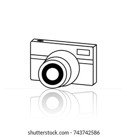 thin line icons for camera and shadow,Gold color,vector illustrations