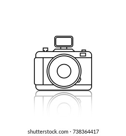 thin line icons for camera and shadow,vector illustrations