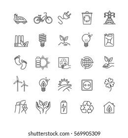 Thin line icons - ecology, green technology, organic for your design