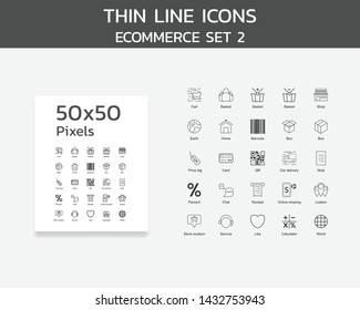 Thin line icons ecommerce set 2