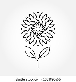 thin line icons for flower,vector illustrations