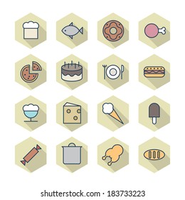 Thin Line Icons For Food. Vector eps10.