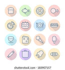 Thin Line Icons For Food. Vector eps10.