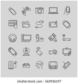 Thin line icons - gadgets, devices,electronic for your design