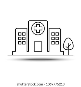 thin line icons for Hospital buildings,vector illustrations