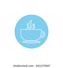 thin line icons for Hot coffee rounded cup,vector illustrations