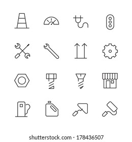 Thin Line Icons For Industrial.