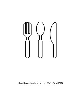 thin line icons for Knife, fork and spoon tools,vector illustrations