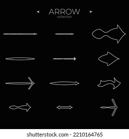 Thin Line Icons. Linear Arrow icons set. Thin line style. For Apps. Vector illustration