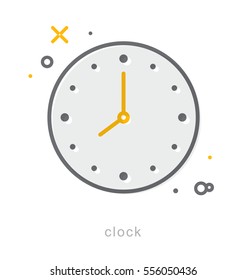 Thin line icons, Linear symbols, Clock