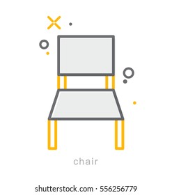 Thin line icons, Linear symbols, Chair