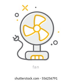 Thin line icons, Linear symbols, Fan