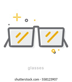 Thin line icons, Linear symbols, Glasses