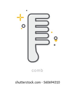 Thin line icons, Linear symbols, Comb