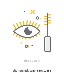Thin line icons, Linear symbols, Mascara