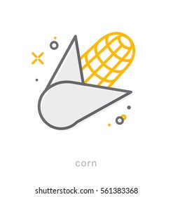 Thin line icons, Linear symbols, Corn
