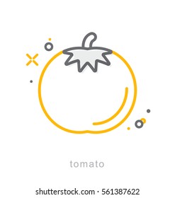 Thin line icons, Linear symbols, Tomato
