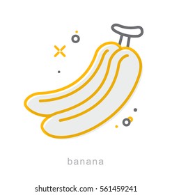 Thin line icons, Linear symbols, Banana
