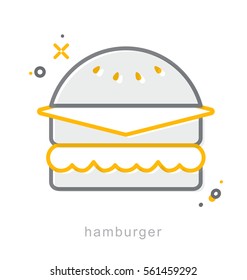 Thin line icons, Linear symbols, Hamburger