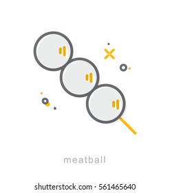 Thin line icons, Linear symbols, Meatballs