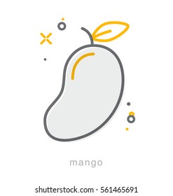 Thin line icons, Linear symbols, Mango