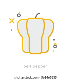 Thin line icons, Linear symbols, Bell pepper
