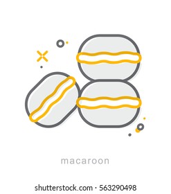 Thin line icons, Linear symbols, Macaroon