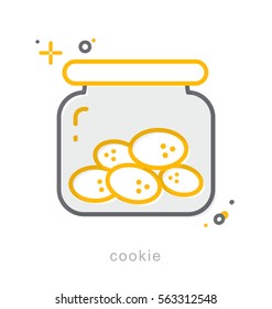 Thin line icons, Linear symbols, Cookie