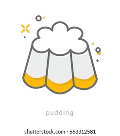 Thin line icons, Linear symbols, Pudding