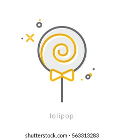 Thin line icons, Linear symbols, Lollipops