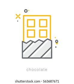 Thin line icons, Linear symbols, Chocolate