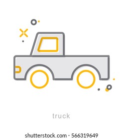 Thin line icons, Linear symbols, Truck