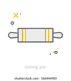 Thin line icons, Linear symbols, Rolling pin