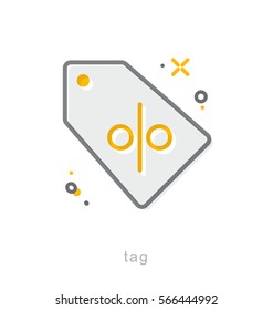 Thin line icons, Linear symbols, Tag
