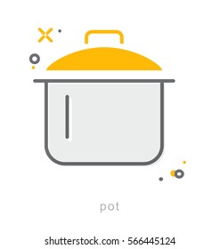 Thin line icons, Linear symbols, Pot