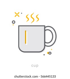 Thin line icons, Linear symbols, Cup