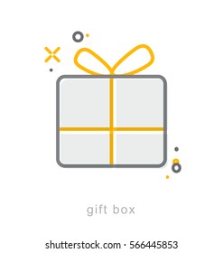 Thin line icons, Linear symbols, Gift box