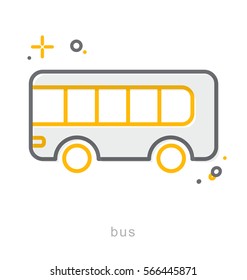 Thin line icons, Linear symbols, Bus