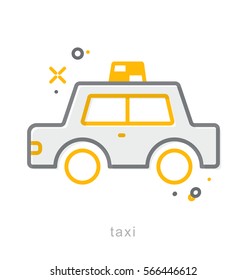 Thin line icons, Linear symbols, Taxi